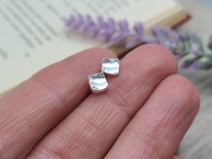 Small Sterling Square Stud Earrings / Post Earrings