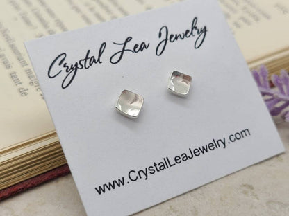 Small Sterling Square Stud Earrings / Post Earrings