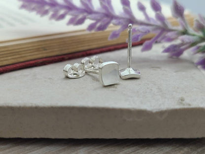 Small Sterling Square Stud Earrings / Post Earrings