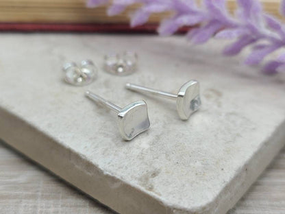 Small Sterling Square Stud Earrings / Post Earrings